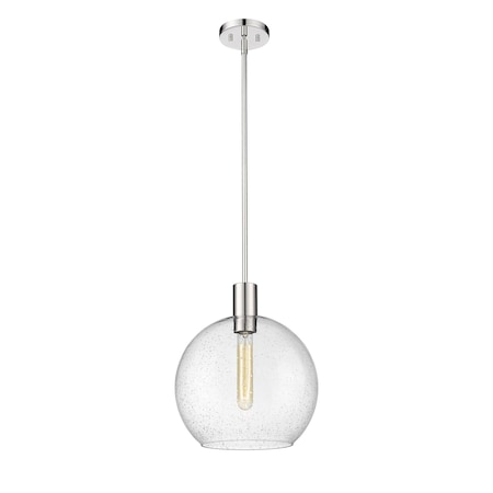 Z-Lite Margo 1 Light Pendant, Polished Nickel And Clear Seedy 7501P14-PN